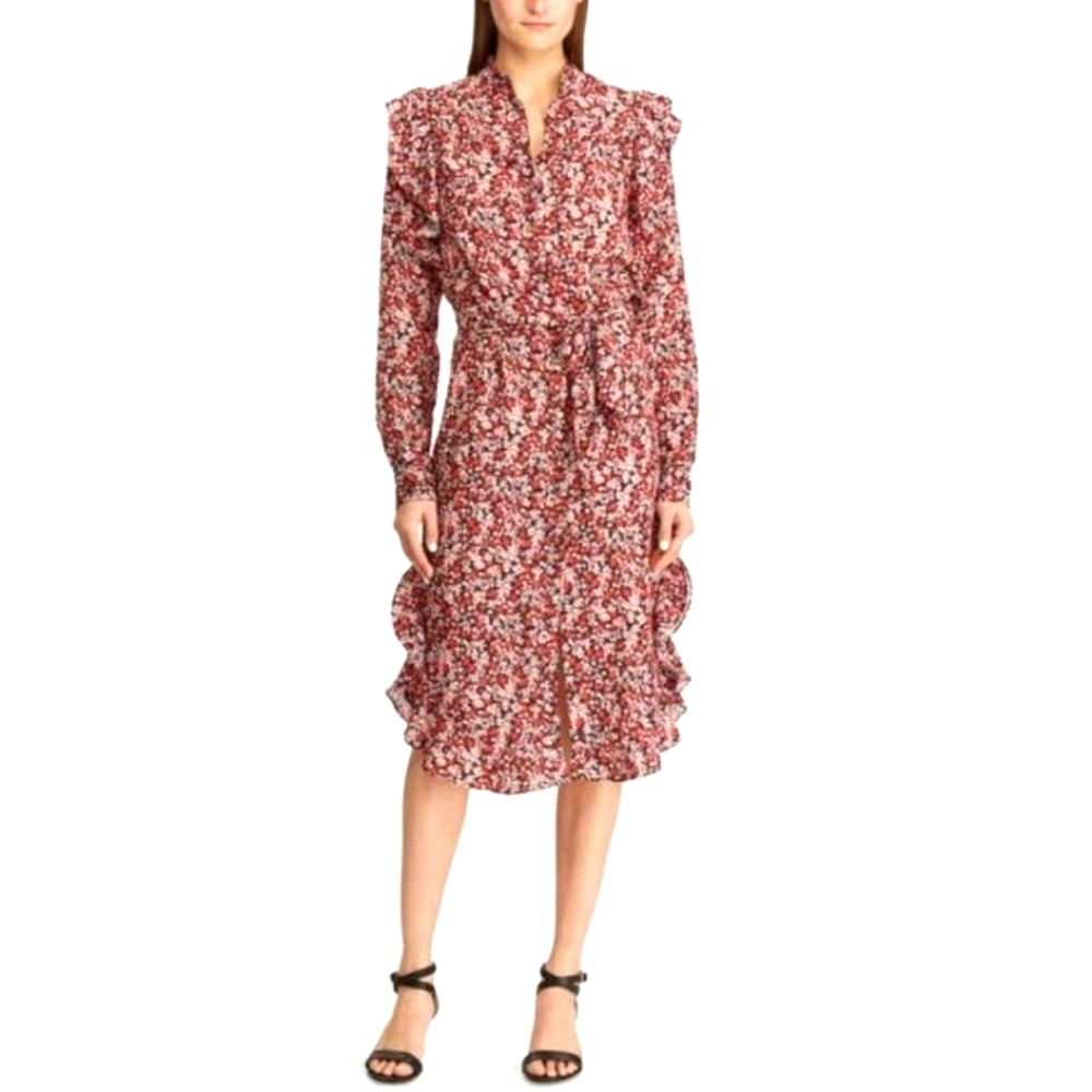 Floral Red Midi Dress